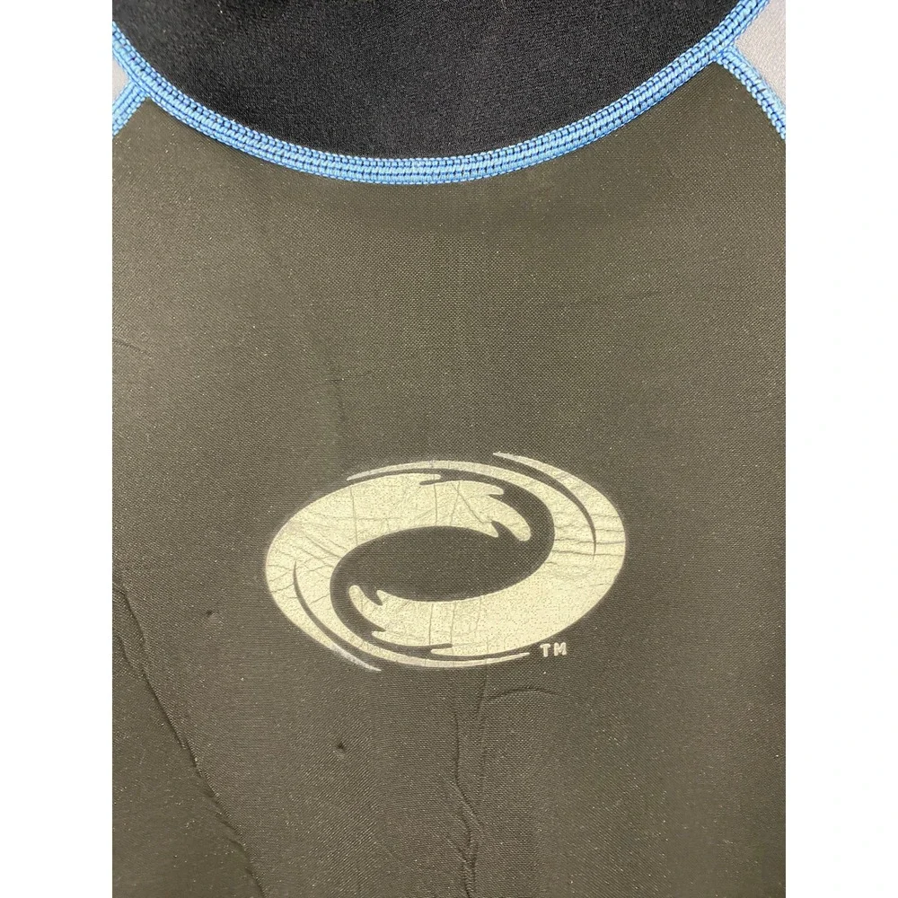 O'Rageous Mens XXL Short Sleeve Springsuit Wetsuit Black Grey Blue Back Zip